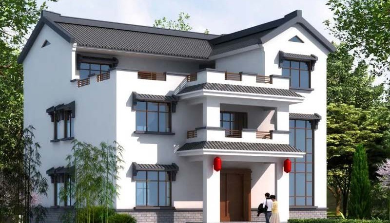 什邡新中式三层别墅设计，公共空间宽敞更显大气